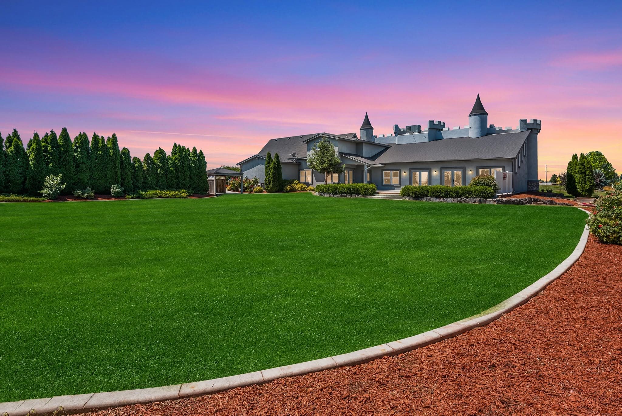 The Castle Gardens at sunset