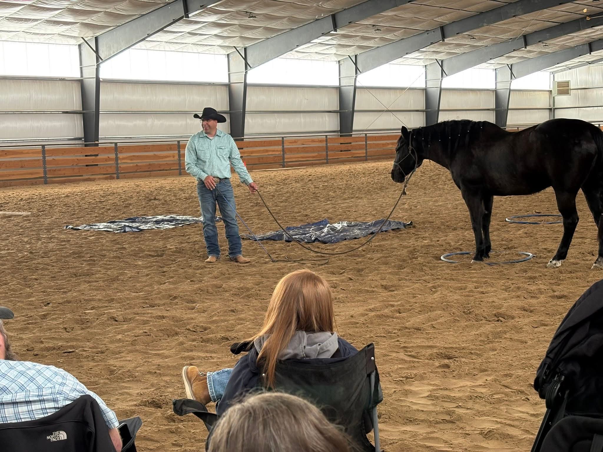 Willy Twitchell leading a horse-based leadership workshop